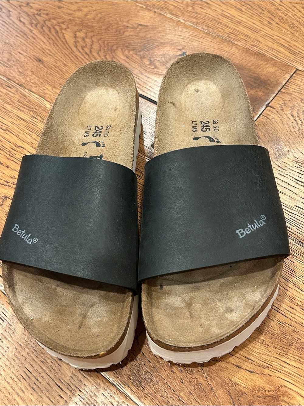 Birkenstock Betula Black Slides Sandals, Size 38/7 - Picture 2 of 6